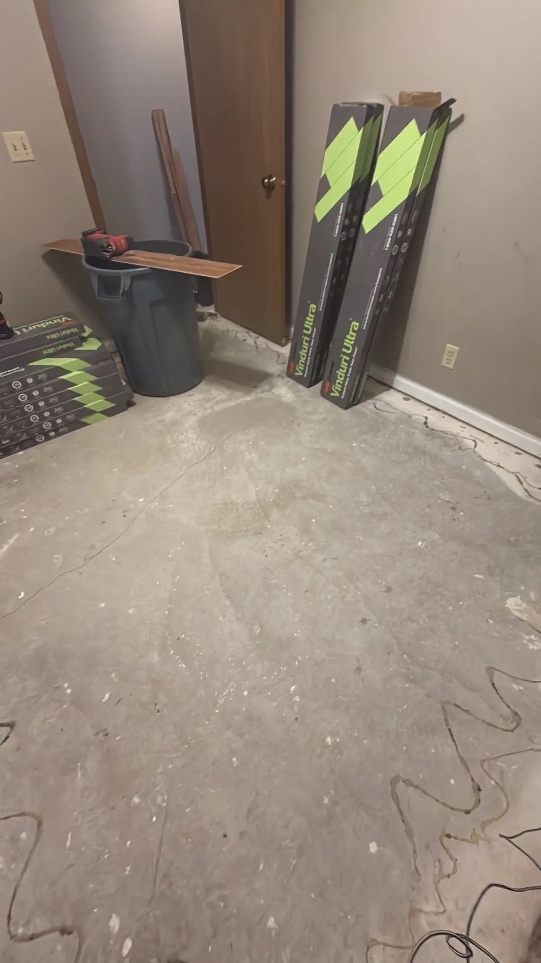 Room floor before new flooring installation